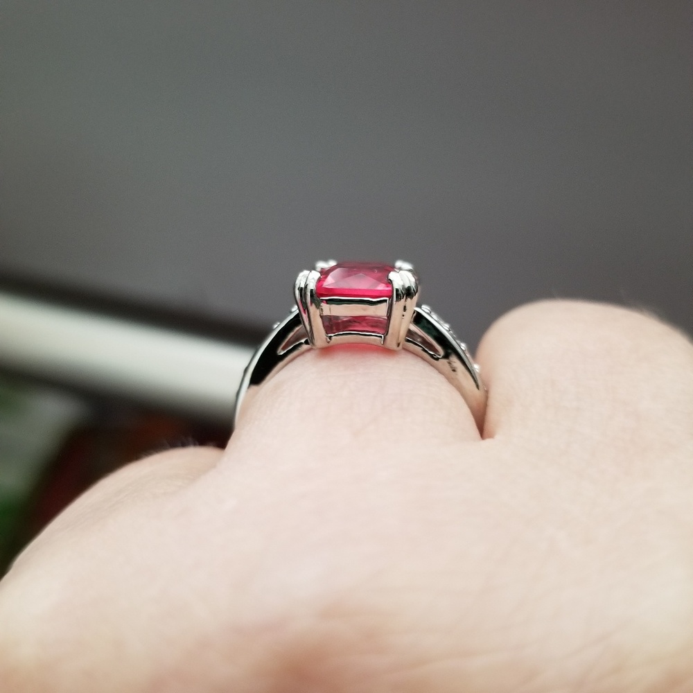 3.58 CT 14K WHITE GOLD RUBY & DIAMOND RING
SIZE 7 - Picture 3 of 3
